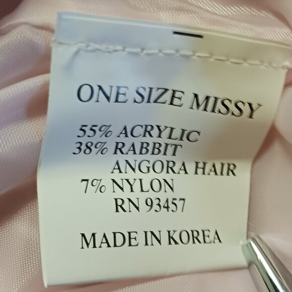 Lee Sands O/S Granny Core Long Angora Blend Baby Pink Cardigan W/ Embellishment - Picture 3 of 16